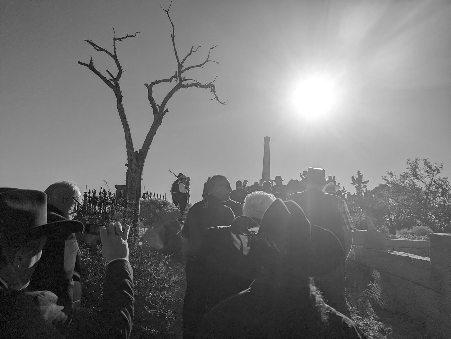 Masons gathering at the Virginia City Masonic Cemetery